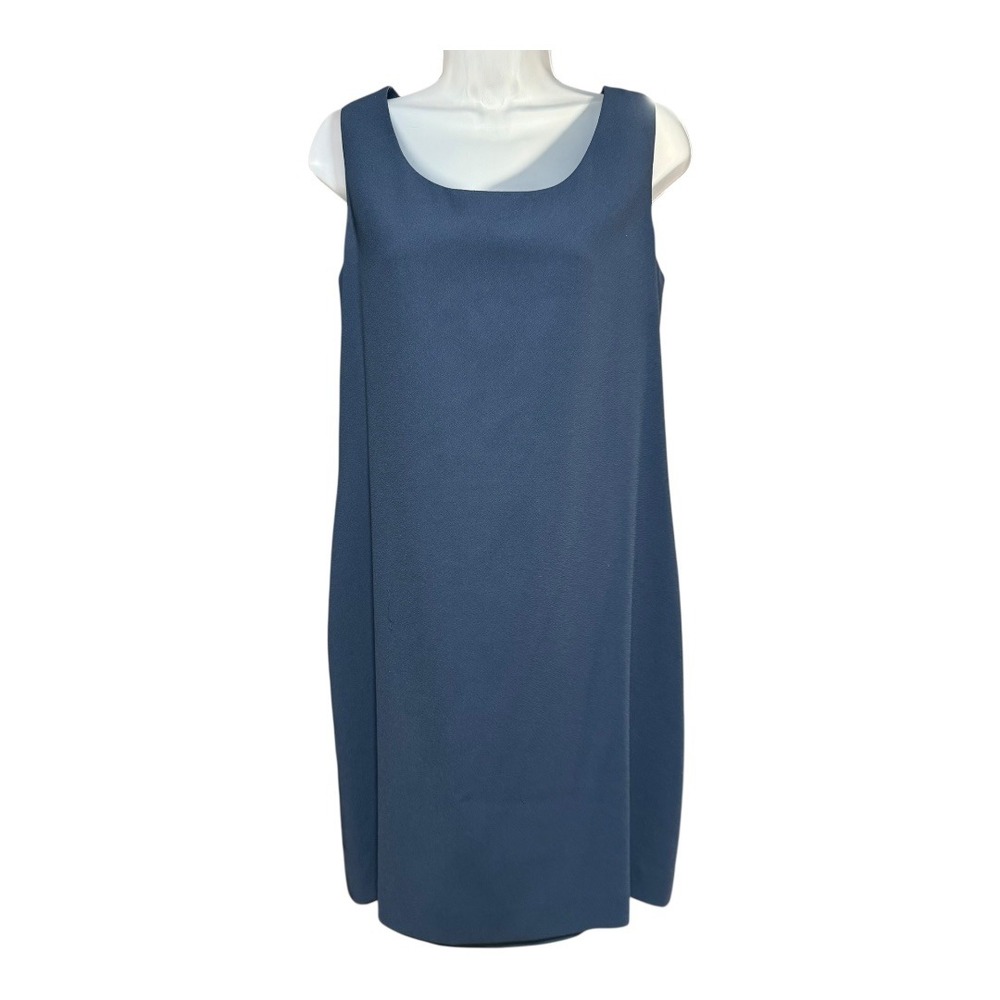 Jacqueline Ferrar Vintage Sleeveless Sheath Blue Workwear Classic Chic Minimal - Picture 2 of 5